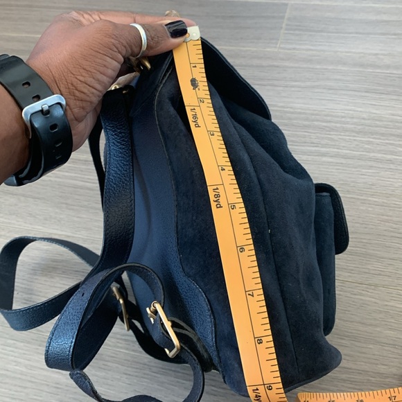 Gucci Bamboo Blue Suede Leather Small Backpack - Picture 13 of 15